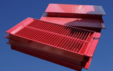 Grates and solid cover sections are modular. (Standard color is blue)