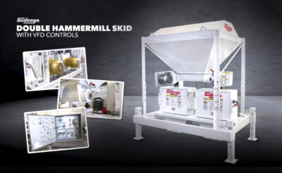 The Sudenga hammermill skid combined with the hammermill process control panel allows you to automate your grinding process.